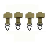 SagaSave Tactical Glove Clip, 4 Pcs Nylon Molle Webbing Carabiner Keychain Hook, Multi-purpose Glove Clip Holder for Outdoor Climbing Hiking, Khaki