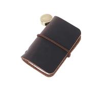 SagaSave Tiny Leather Travelers Notebook, Mini Size Personalized Refillable Journal Miniature Travel Journal Notebook Diary For Writers, Poets, Travelers (Coffee color)