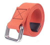 SagaSave Unisex Canvas Belt, Adjustable Casual Webbing Belt with Double Ring Buckle, 110CM Elastic Belt for Jeans (Orange)