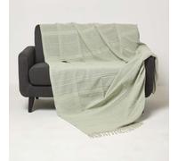 (Sage, 255 x 360 cm) Kashi Cotton Throw with Tassels