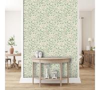 Sage Acorn Trail Wallpaper Floral Feature Wall