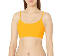 Sage Activewear Women's Moisture Wicking Sports Bra Spaghetti Strap Wirefree Stretch Padded Athletic Yoga Tank Top, Flower Yellow, XS
