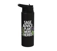 Sage Advice Plant More Herbs Artwork Stainless Steel Insulated Water Bottle
