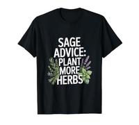 Sage Advice Plant More Herbs Artwork Value Graphic T-Shirt, Men, Black, S