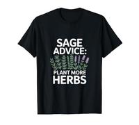 Sage Advice: Plant More Herbs Greenery Value Graphic T-Shirt, Men, Black, S