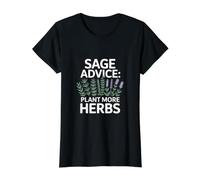Sage Advice: Plant More Herbs Greenery Value Graphic T-Shirt, Women, Black, XL