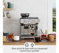 Sage Barista Express, Manual Tamping, Standard Milk Jug, Bean to Cup Coffee Machine with Grinder, Manual Milk Frother, Black Gloss