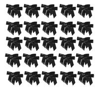 Sage Black Ribbon, 50 Pcs Twist Tie Satin Gift Bows, 9CM Twisted Tie Bows for Gift Wrapping, Crafting, Weddings, Birthdays, and Christmas Decorations