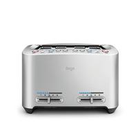 Sage - The Smart Toast - 4-Slice Toaster, 2000 W - Extra Wide Slots, 5 Browning Levels, Automated Lowering, Easy to Clean - Frozen, Crumpet, Lift & Look - Bagel, Toast, Bread - Brushed Aluminium