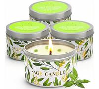 Sage Candles Gift Set, 4 Pack Soy Wax White Sage Aromatherapy Candles