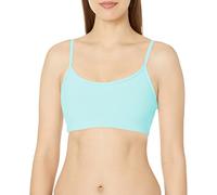 Sage Collective Women's Moisture Wicking Sports Bra Spaghetti Strap Wirefree Stretch Padded Athletic Yoga Tank Top, Turquoise, S