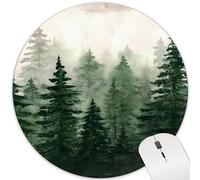 Sage Dark Green Round Mouse Pad Cute Nature Vintage Forest Tree Circle Mousepad Desk Mat Aesthetic Women Office Small Computer Laptop Wireless Accessories Travel Decorative Gaming Washable