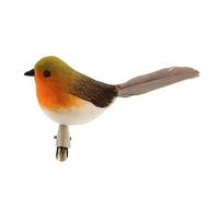 Sage Decor 10cm Robin Bird Figure Christmas Decoration on Crocodile Clip
