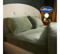 (Sage, Double) Silentnight Teddy Fleece Fitted Sheet Cosy Snuggly
