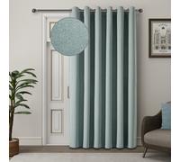(Sage Green, 66" X 84" - (168cm x 210cm)-Single Panel Door Curtain.) Thermal Insulated Curtains 100% Blackout Ring-Top Eyelet Curtain Panel with Tiebacks