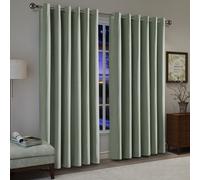 (Sage Green, 66" X 90"-(168cm x 228cm)) Thermal Insulated Curtains 100% Blackout Ring-Top Eyelet Curtain Panel with Tiebacks