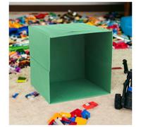 (Sage Green) 6pc Foldable Fabric Cube Storage Boxes Collapsible Kids Toys Organiser