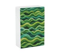 Sage Green Abstract Ocean Waves Cigarette Case Plastic Pocket Holder Flip