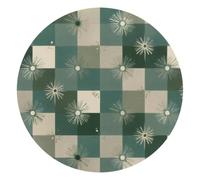 Sage Green and Beige checkered Pattern Round Mouse Pad, Mousepad with Non-Slip Rubber Base, Computer Gaming Pads for Wireless Mouse, Easy Gliding