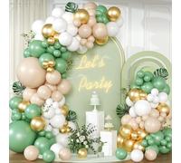 Sage Green Balloon Garland Arch Kit,175pcs Olive Green Balloon Garland Arch Set for Boy Birthday,Boho Wedding,Wild One,Baby Shower Decoration,Birthday Party,Jungle Safari Party Decoration