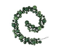 Sage Green Bauble Tree Garland - 9 ft Christmas Decoration with 84 Baubles in Mixed Finishes