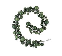 Sage Green Bauble Tree Garland - 9 ft Christmas Decoration with 84 Baubles in Mixed Finishes