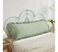 Sage Green Body Pillow Cover 20x54inches Long Pillowcase Ruffled Pillowcases Shabby Chic Ruffled Fringe Decor Body Ruffled Pillow Sham Cute Pillowcase (1 Body, Sea Green)