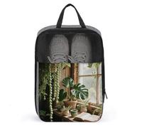 Sage Green Boho Shoe Bag Waterproof & Breathable Shoe Pouch for Travel, Portable Carry Case for Sports Sneakers, Gym, Vacation
