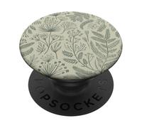 Sage Green Botanical Pattern Vintage Fern Herb Plant PopSockets Adhesive PopGrip