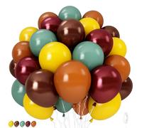 Sage Green Brown and Orange Balloons, Burnt Terracotta Mustard Yellow Burgundy Green Coffee Autumn Balloon for Thanksgiving Harvest Fall Baby Shower Festival Woodland Safari Birthday Party Decoration