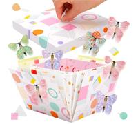 Sage Green Butterfly Explosion Gift Box, DIY Unique Gift Box with Spring Floral Confetti, Surprise Flying Butterfly Box for Wildflower Birthdays Wedding Anniversaries Baby Shower Mother's Day Party