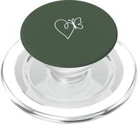 Sage Green Butterfly Heart Minimalist Line Art Aesthetic PopSockets PopGrip for MagSafe