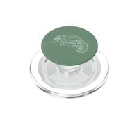 Sage Green Chameleon Minimalistic Line Art PopSockets PopGrip for MagSafe