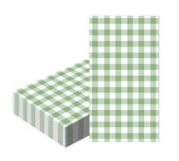 Sage Green Checkered Napkins, 20pcs, 40x33cm, Disposable, Perfect for Birthdays, Weddings, Parties