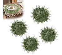 Sage green christmas placemats，Rustic round placemats，Artificial pine leaf round table mats，Perfect for wedding table decoration & Christmas Decor (A)