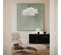 Sage Green Cloud Wall Art,Square Canvas Print,Abstract Art Print,Minimalist,Large Wall Art,Living Room Decor Wall Art 40x40cm Frameless