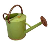 Sage Green & Copper Metal Watering Can with Rose (9 Litre)