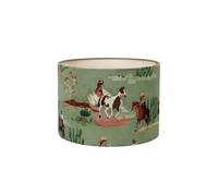 Sage Green Cowboy Horse Western Desert Equestrian Fabric Drum Shade for Ceiling Table or Floor Lamp - Medium Ceiling/Pendant Lighting