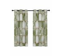 Sage Green Crystal Flower Blackout Curtains for Bedroom Living Room, Irregular Texture 54 In Long Thermal Insulated Room Darkening Drapes Grommet Window Treatments, 52 x 54 In