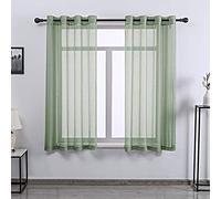 Sage Green Curtains 63 inches Long for Bedroom - Textured Grommet Window Curtains for Bedroom for Girls Room, 52x63 inches Long