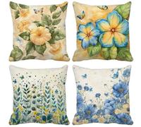 Sage Green Cushion Covers 60 x 60 Set of 4, Outdoor Cushions Rural Sofa Pillows Covers, Square Soft Decorative Pillows with Invisible Zipper for Summer Outdoor Garden Furniture Home Decor Gifts q25-Y