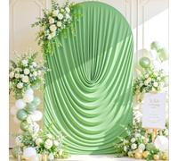 Sage Green Draped Arch Covers 7.2ft Wedding Arch Backdrop Cover Arch Covers Stretchy Backdrop Balloon Arch Backdrop for Birthday Graduation Baby Shower Photography Bridal Shower Party Decorations