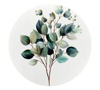Sage Green Eucalyptus Bouquet Round Mouse Pad, Mousepad with Non-Slip Rubber Base, Computer Gaming Pads for Wireless Mouse, Easy Gliding