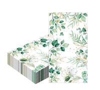 Sage Green Eucalyptus Napkins Serviettes Disposable 40x33cm,20Pcs Leaf Paper Green Napkins Leaves Guest Tissue Cocktail Dinner Napkins for Birthday Baby Shower Boho Wedding Engagement Baptism Party