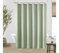 Sage Green Extra Long 96 Inch Shower Curtain Linen Shower Curtains for Bathroom 72x96 Boho Farmhouse Water Repellent Extra Tall Shower Curtains 72 x 96 Inches Long Shower Curtains with Hooks 8Ft