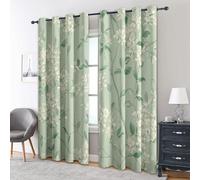 Sage Green Floral Curtains Blackout, 90x108 Inch 2 Panels - Country Flower Pattern Black Out Curtains, Home Decor, 108 Drop Eyelet Window Drapes for Bedroom, Living Room A&BU19