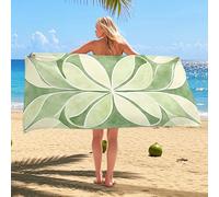 Sage Green Floral Microfiber Beach Towel, Quick Dry Absorbent Sand Free Lightweight Beach Blanket, Perfect for Vacation, Picnic, Pool Gym Essentials 70x35 Inch