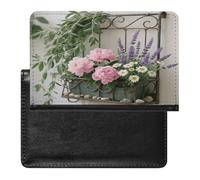 Sage Green Floral Passport Holder PU Leather Passport Wallet Cute Passport Cover Case Portable Credit Card Organizer Beautiful Travel Document Organizer for Women Men