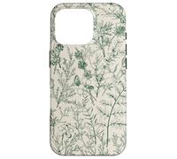Sage Green Flower Floral Boho Cottagecore Wild Cute Case for iPhone 16 Pro