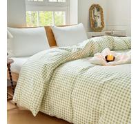 Sage Green Gingham Cotton Weighted Blanket Cover 48"x72", Checked Plaid Duvet Cover for Weighted Blanket (Sage Green Gingham, 48"x72")